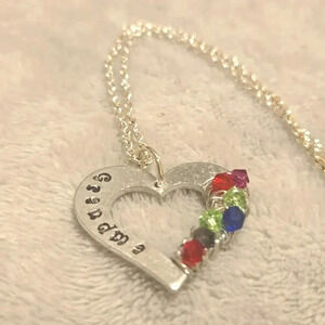 #526 Silver tone grandma necklace